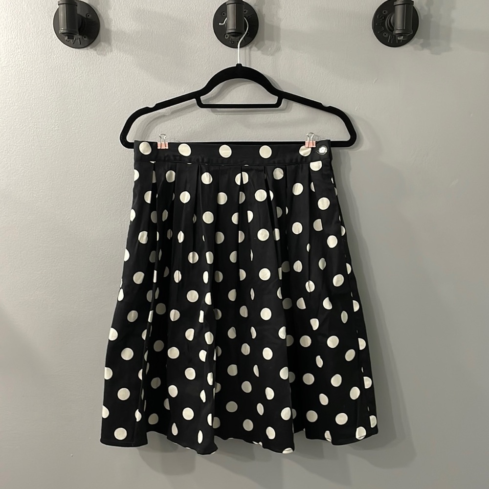 Black with white polka dot swing skirt